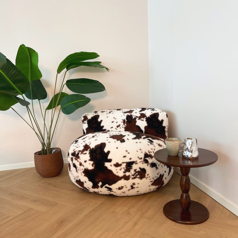 Sofa the bear - koeienprint - ø95x65 cm