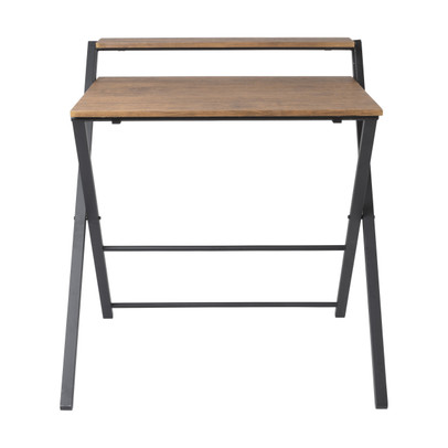 Inklapbaar bureau Leon - bruin/zwart - 84.5x81.5x70 cm