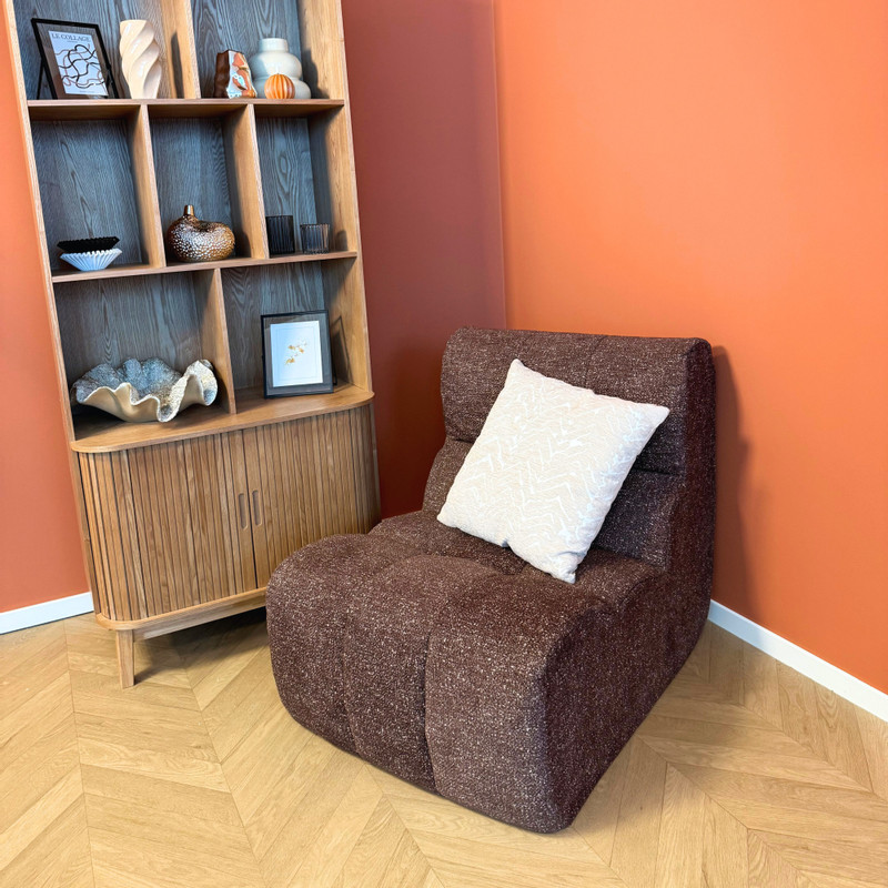 Fauteuil chenille - donkerbruin - 87x72x66 cm