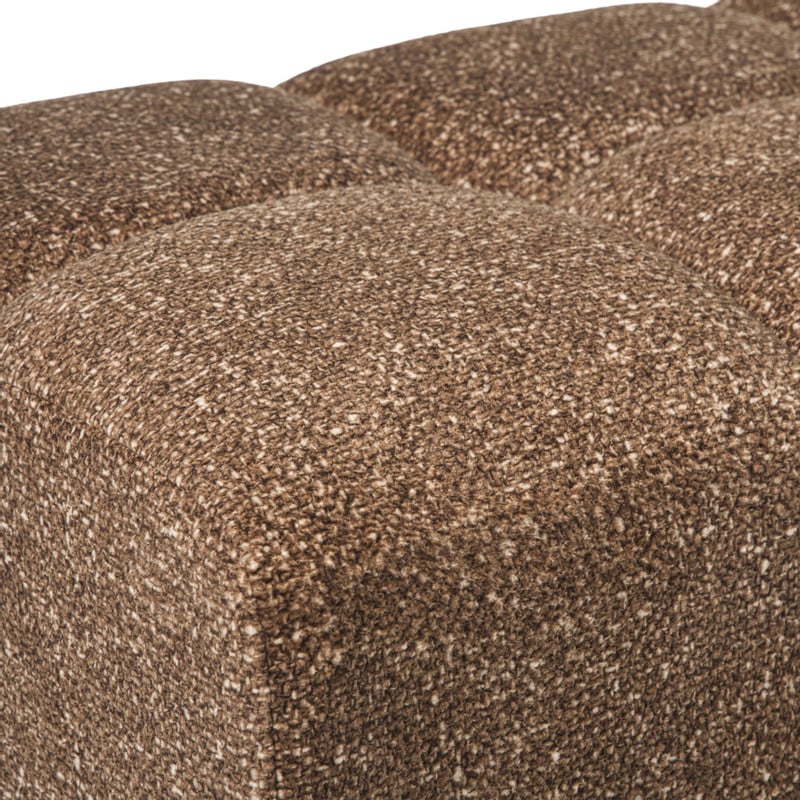 Poef chenille - bruin - 38x66x38 cm