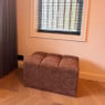 Poef chenille - bruin - 38x66x38 cm
