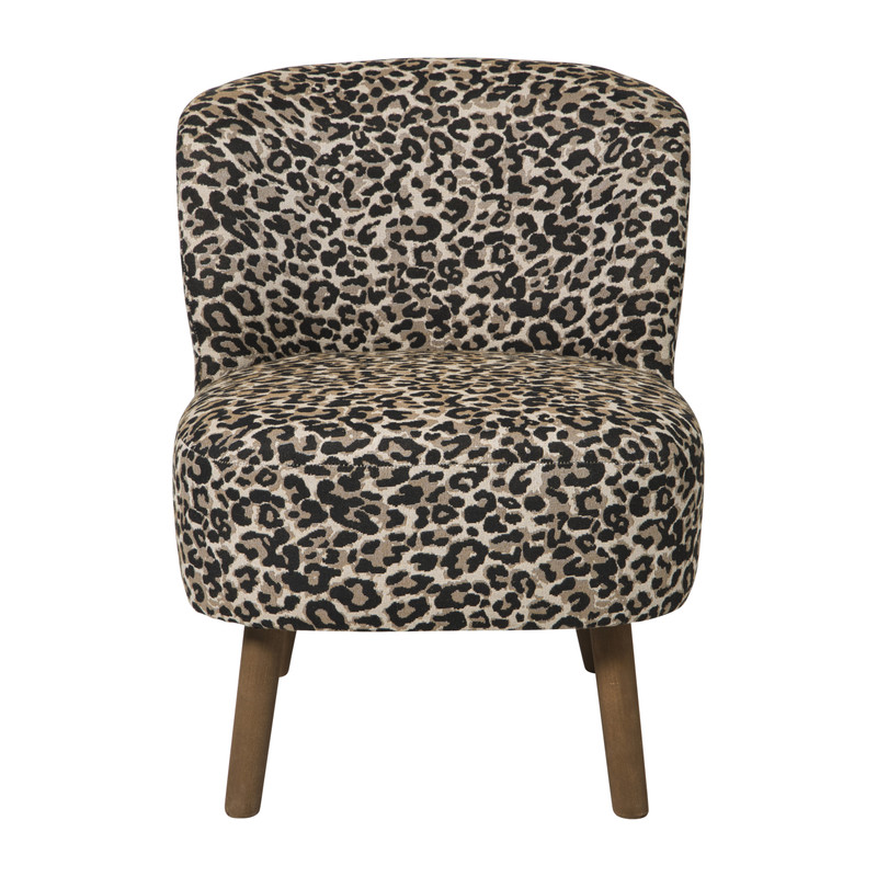 Fauteuil luipaard - bruin - 69x66x56 cm