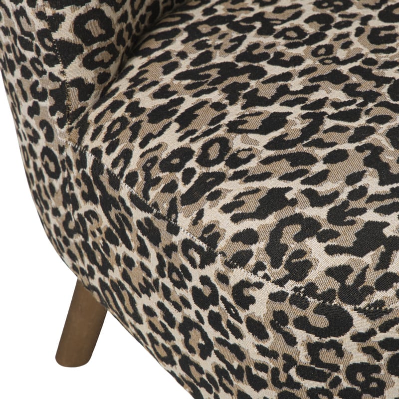 Fauteuil luipaard - bruin - 69x66x56 cm