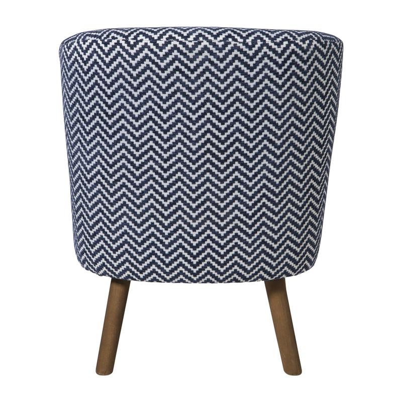 Fauteuil zigzag - blauw/wit - 69x66x56 cm