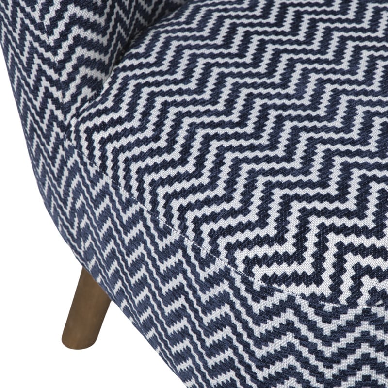 Fauteuil zigzag - blauw/wit - 69x66x56 cm