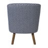 Fauteuil zigzag - blauw/wit - 69x66x56 cm