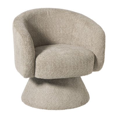 Draaifauteuil bouclé - taupe - 74x68x66 cm