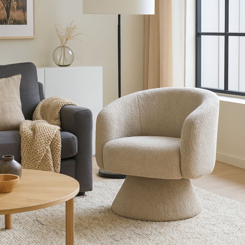 Draaifauteuil - taupe - 74x68x66 cm