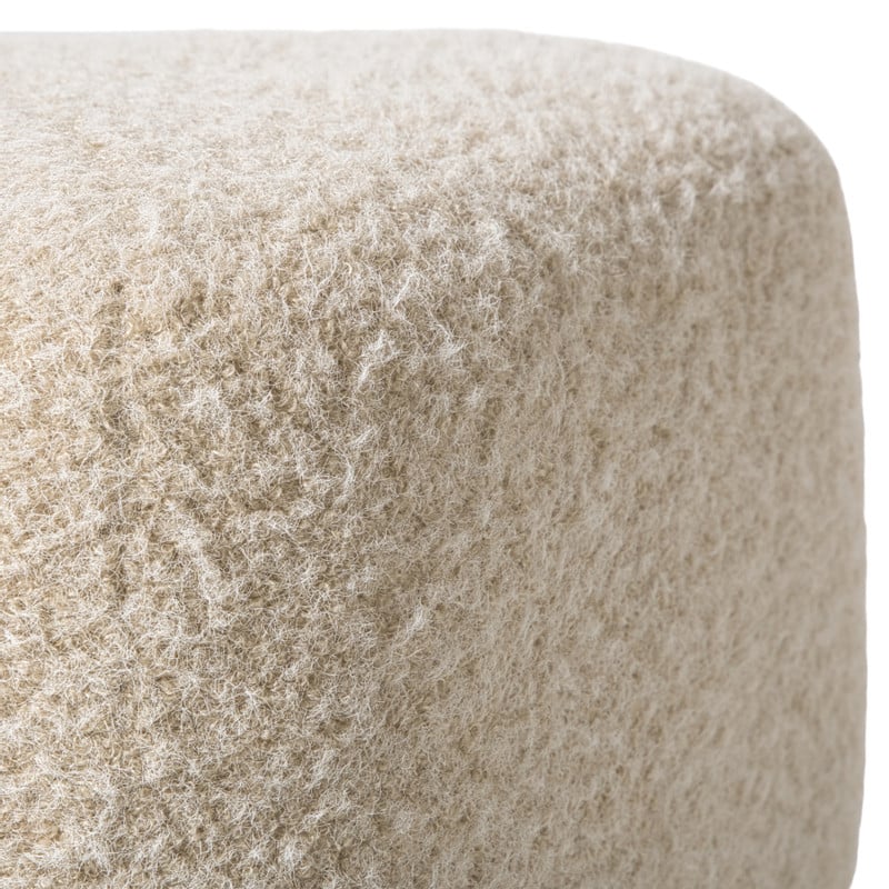 Poef vilt - beige - 40x40x40 cm