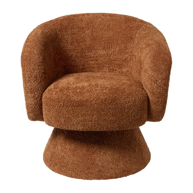 Draaifauteuil bouclé - bruin - 74x68x66 cm