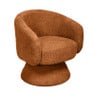 Draaifauteuil bouclé - bruin - 74x68x66 cm