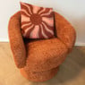 Draaifauteuil bouclé - bruin - 74x68x66 cm