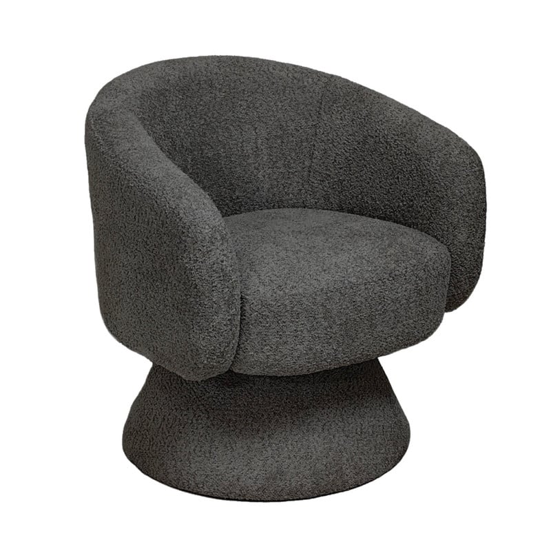 Draaifauteuil bouclé - zwart - 74x68x66 cm