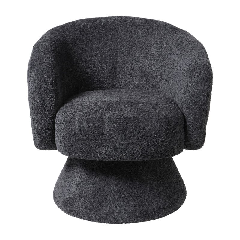 Draaifauteuil bouclé - zwart - 74x68x66 cm