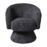 Draaifauteuil bouclé - zwart - 74x68x66 cm