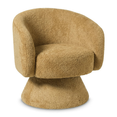 Draaifauteuil bouclé - oker - 74x68x66 cm