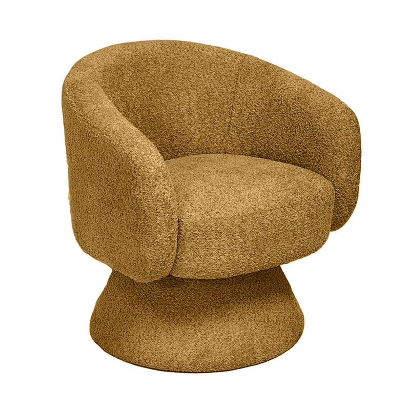 Draaifauteuil bouclé - oker - 74x68x66 cm