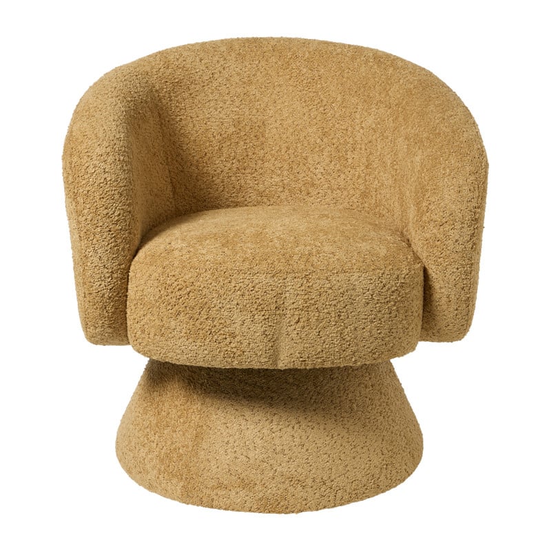 Draaifauteuil bouclé - oker - 74x68x66 cm