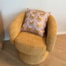 Draaifauteuil bouclé - oker - 74x68x66 cm