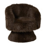 Draaifauteuil fluffy - bruin - 74x68x66 cm