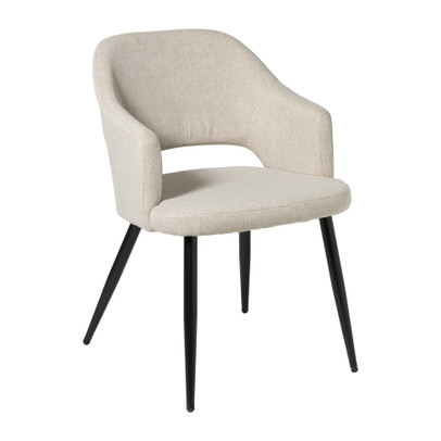 Eetkamerstoel Leonardo met armleuning - beige - 81x62.5x56 cm