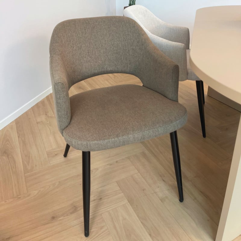 Eetkamerstoel Leonardo met armleuning  - grijs - 81x62.5x56 cm