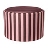 Opbergpoef+dienblad streep - rood - 56x56x38 cm