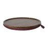 Opbergpoef+dienblad streep - rood - 56x56x38 cm