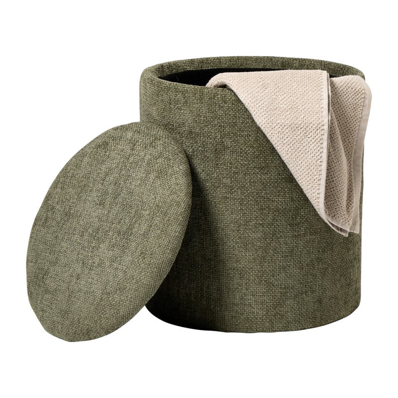 Opbergpoef Debby - groen - ø35x40 cm