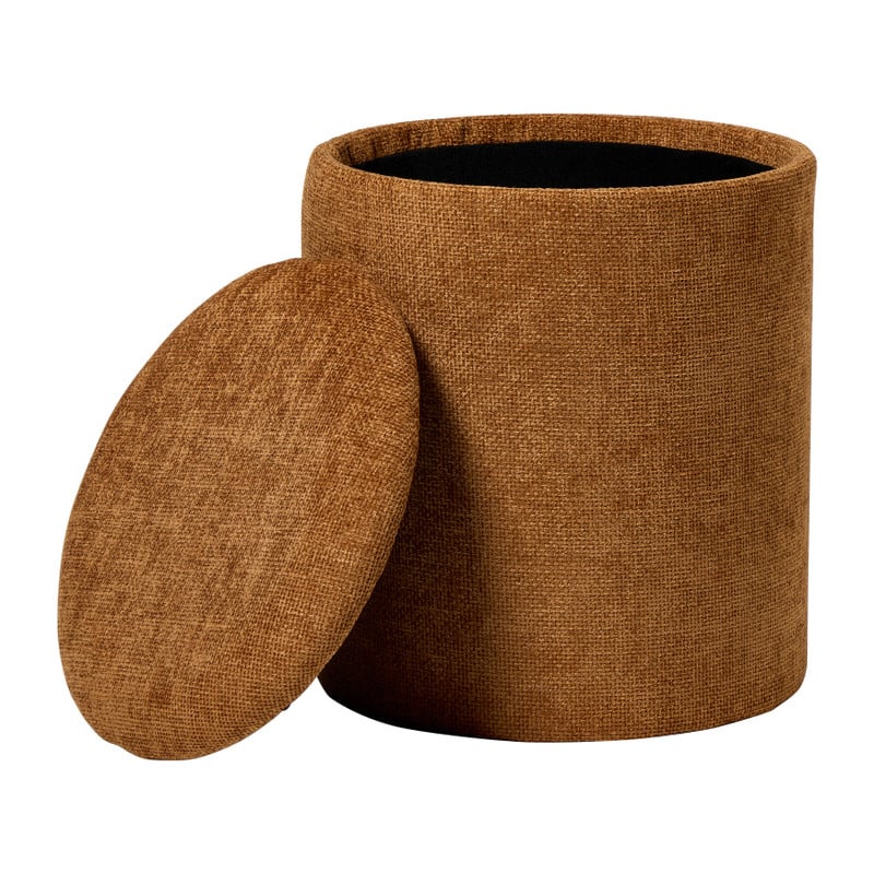 Opbergpoef Debby - bruin - ø35x40 cm