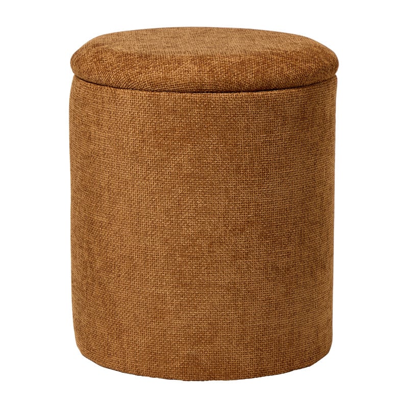 Opbergpoef Debby - bruin - ø35x40 cm