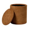 Opbergpoef Debby - bruin - ø35x40 cm