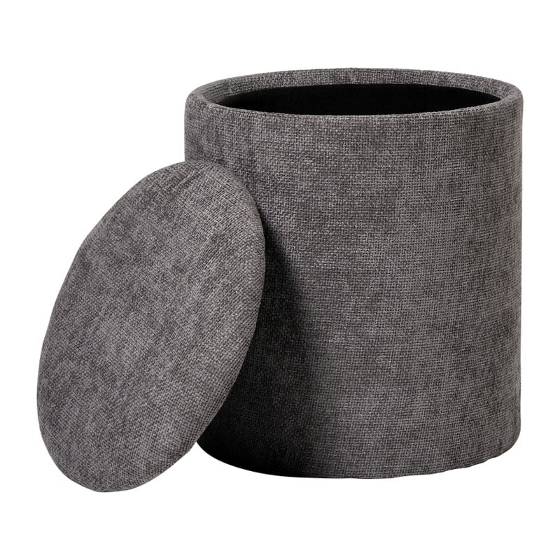 Opbergpoef Debby - grijs - ø35x40 cm