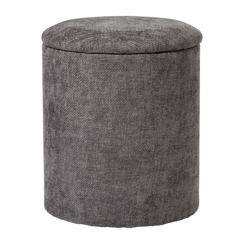 Opbergpoef Debby - grijs - ø35x40 cm