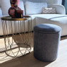 Opbergpoef Debby - grijs - ø35x40 cm