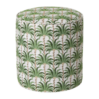 Poef palm - groen - ø35x39 cm