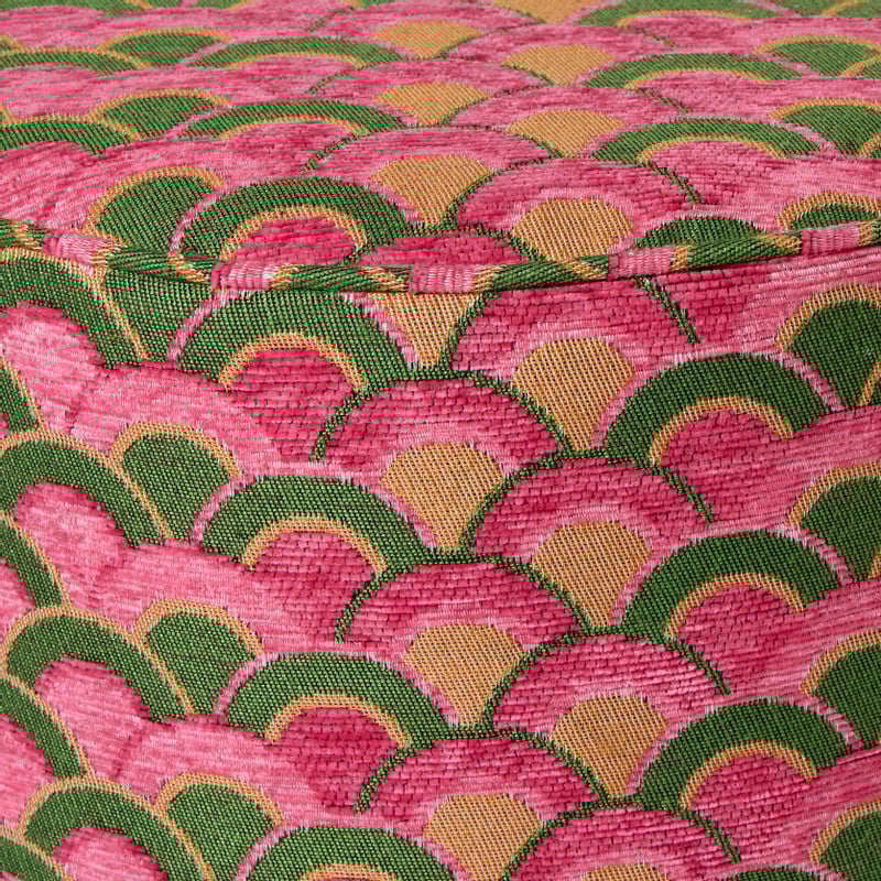 Poef mabel - roze/groen - ø35x39 cm