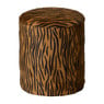 Opbergpoef tijger - bruin/zwart - ø35x40 cm