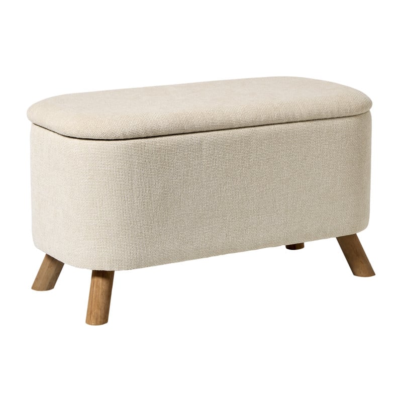 Opbergbank Debby - wit - 39x72x35 cm