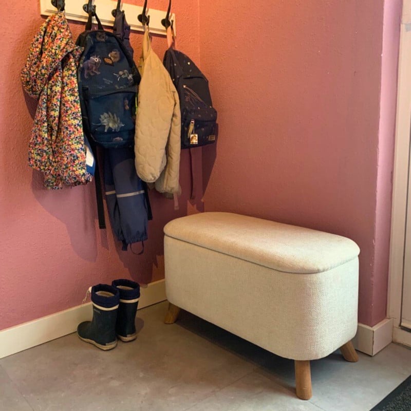 Opbergbank Debby - wit - 39x72x35 cm