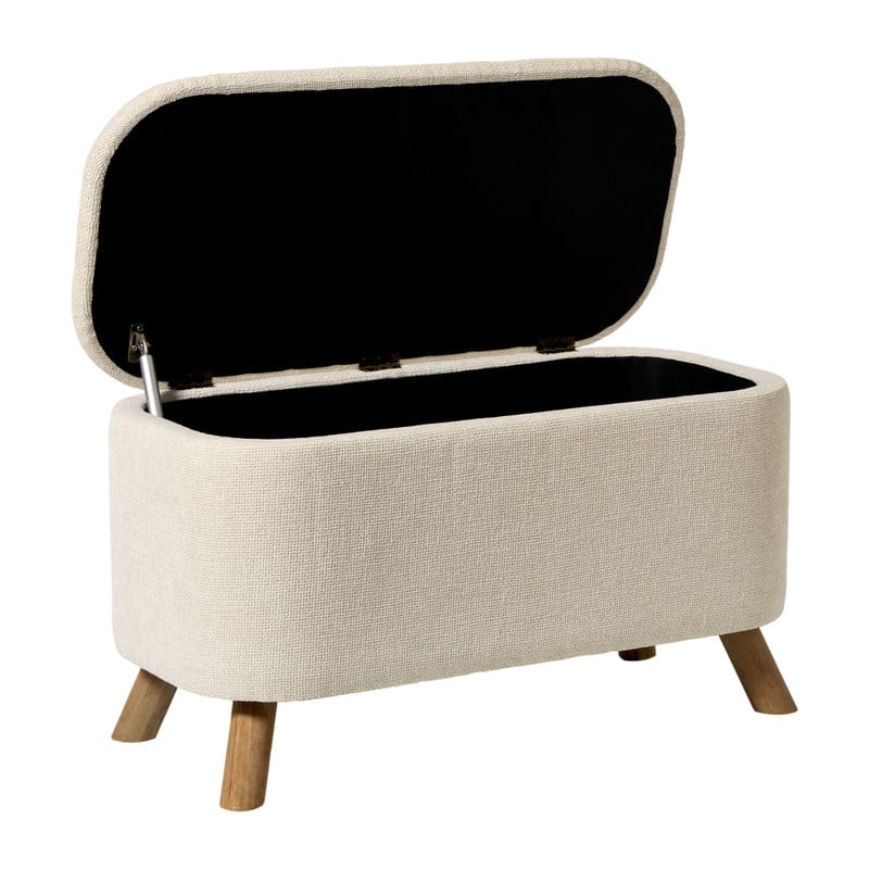 Opbergbank Debby - wit - 39x72x35 cm