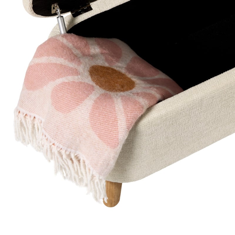 Opbergbank Debby - wit - 39x72x35 cm