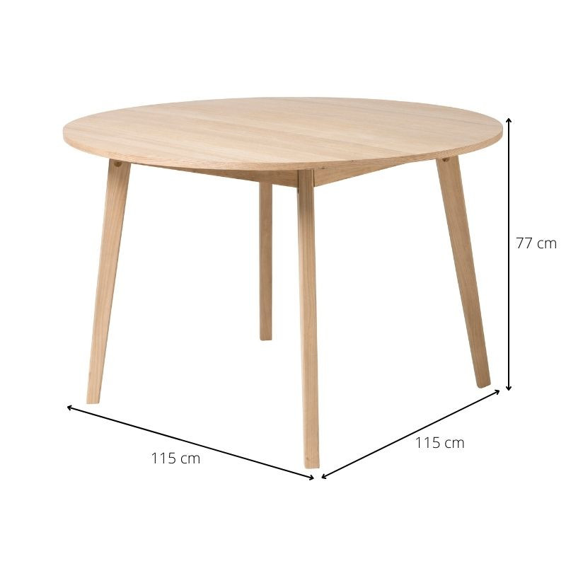 Eetkamertafel Olivia rond - naturel - 115x77 cm