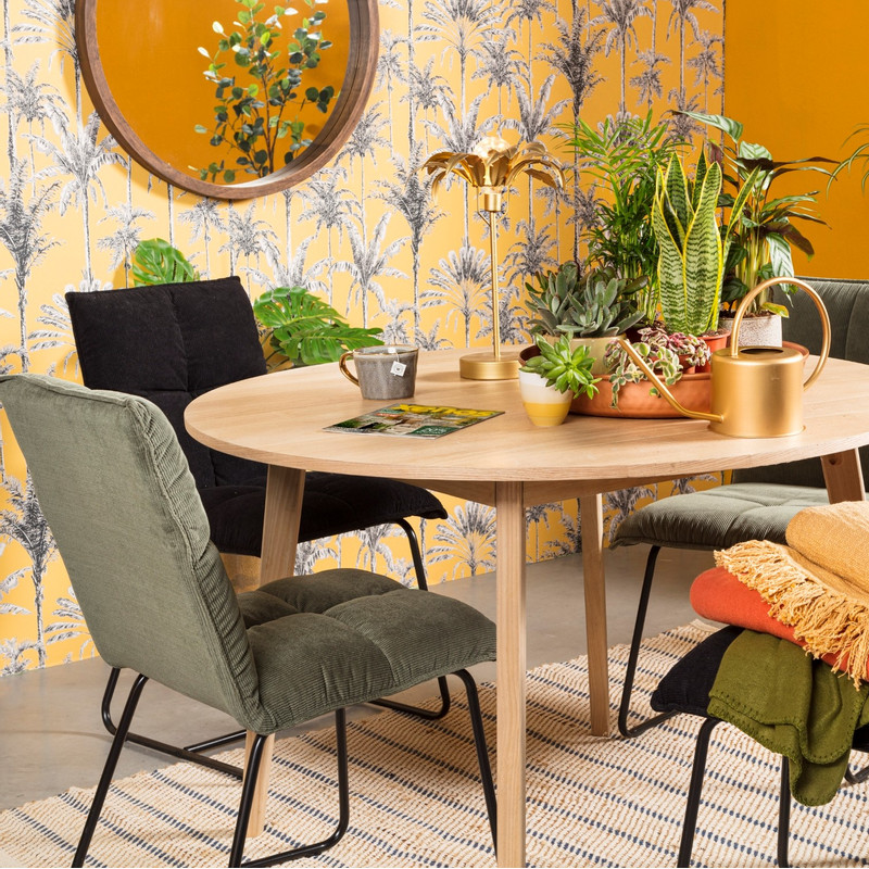 Eetkamertafel Olivia rond - naturel - 115x77 cm