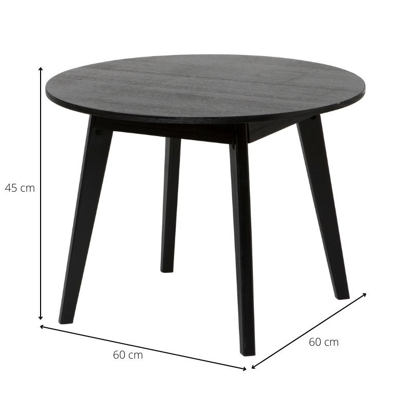 Salontafel Olivia - zwart - 60x45 cm