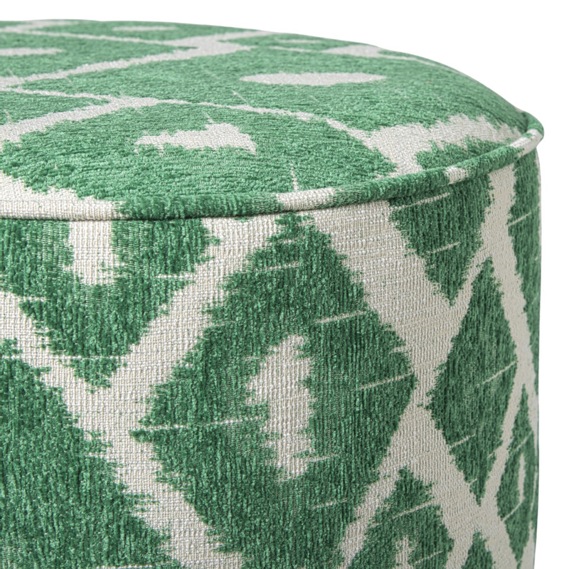 Poef ruit - groen - ø35x38 cm