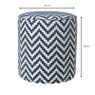Poef zigzag - blauw/wit - ø35x38 cm
