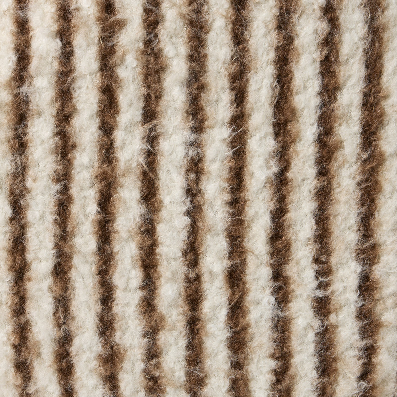 Poef fluffy streep - bruin - ø35x39 cm