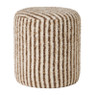 Poef fluffy streep - bruin - ø35x39 cm