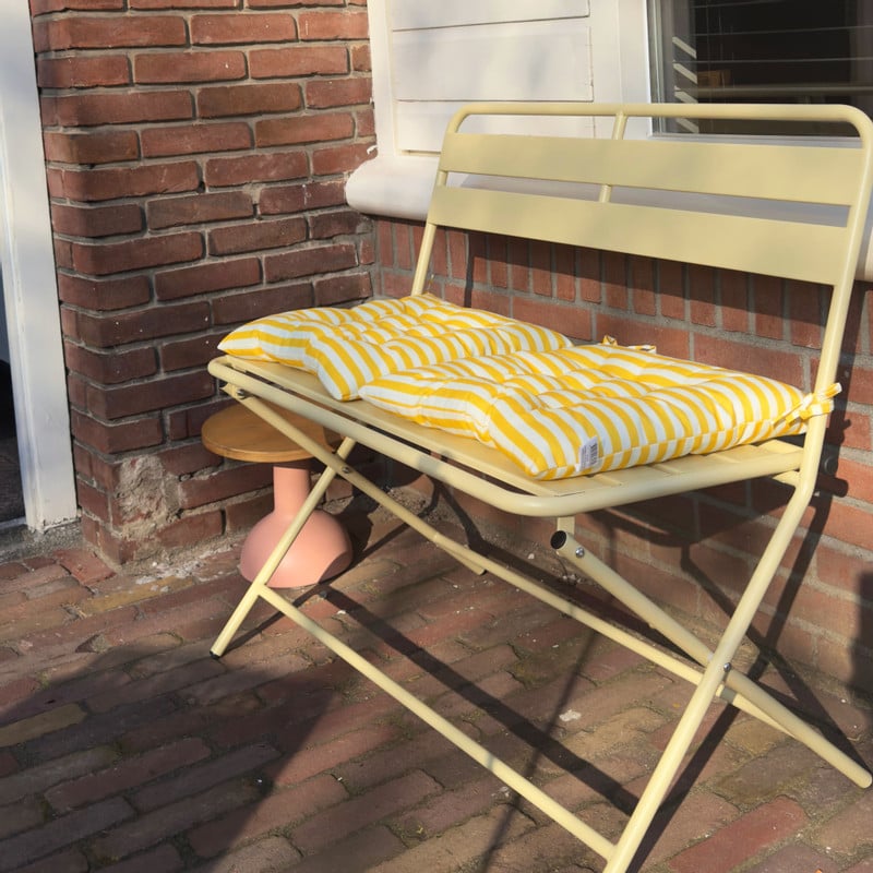 Zitkussen streep - geel - 40x40 cm